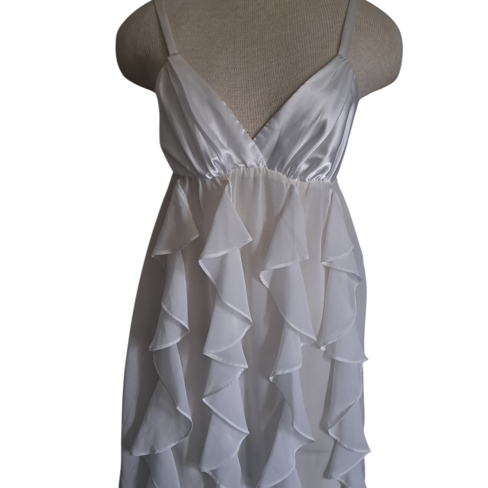 FLORA NIKROOZ ruffled babydoll nightie lingerie bridal wedding coastal boudoir M